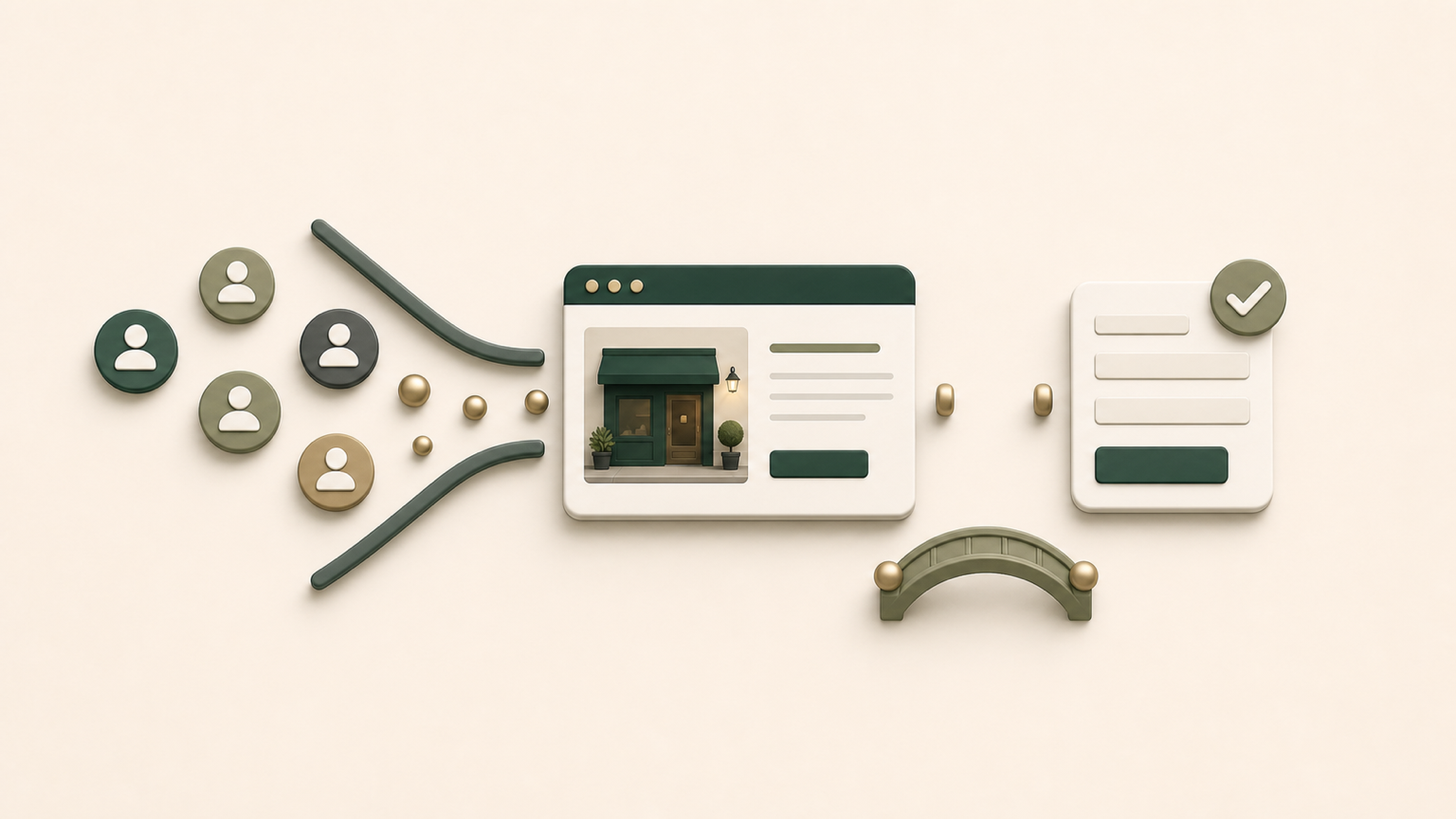 Website page layout with a conversion call to action